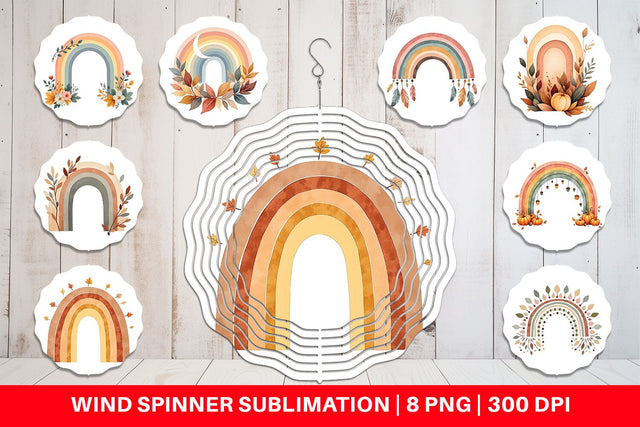 Wind Spinner Earthy Boho Fall Sublimation artnoy 