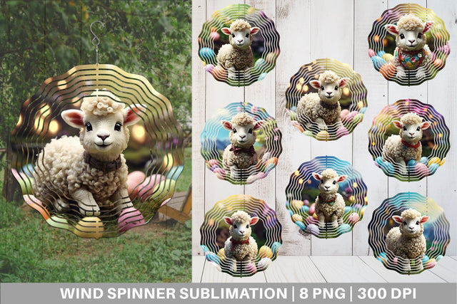 Wind Spinner Easter Baby Sheep Sublimation artnoy 