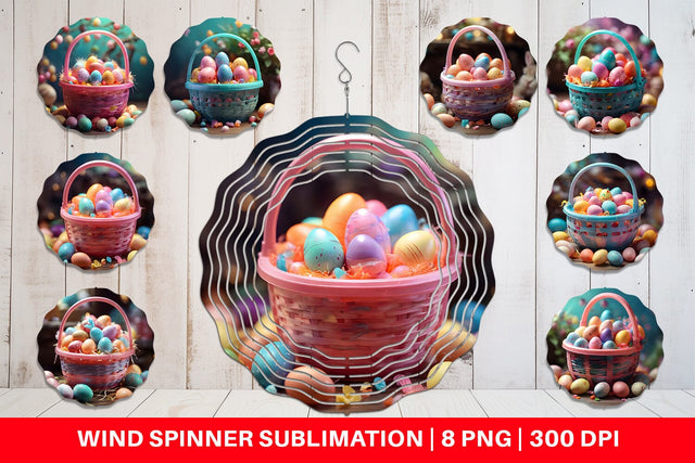 Wind Spinner Easter Basket with Eggs Sublimation artnoy 