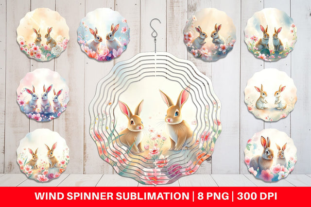 Wind Spinner Easter Bunny Sublimation artnoy 