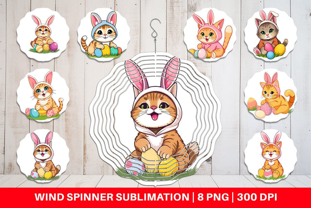 Wind Spinner Easter Cat Sublimation artnoy 