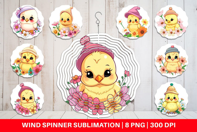 Wind Spinner Easter Chick Sublimation artnoy 