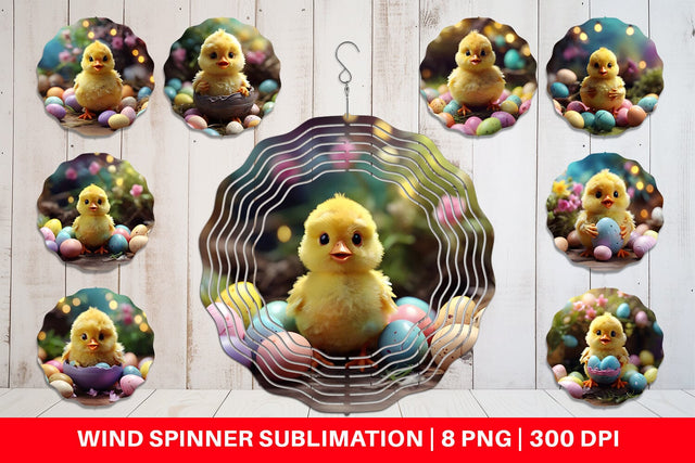 Wind Spinner Easter Chick Sublimation artnoy 