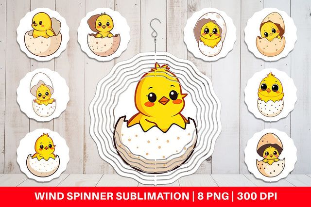 Wind Spinner Easter Chick Sublimation artnoy 