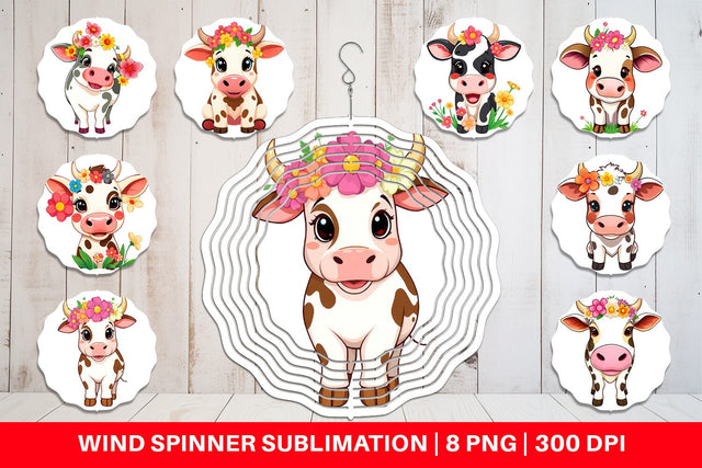 Wind Spinner Easter Cow Sublimation artnoy 