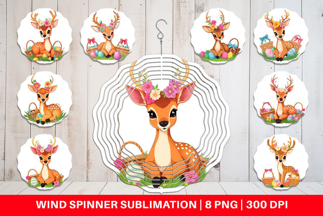 Wind Spinner Easter Deer Sublimation artnoy 