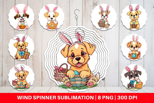 Wind Spinner Easter Dog Sublimation artnoy 