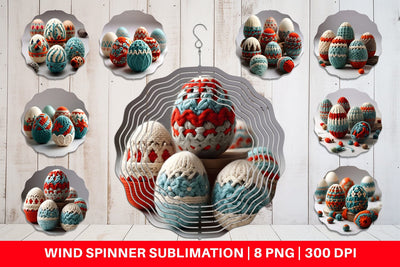 Wind Spinner Easter Egg Embroidery Sublimation artnoy 