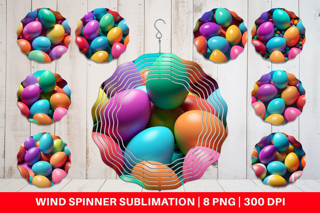 Wind Spinner Easter Eggs Colorful Sublimation artnoy 