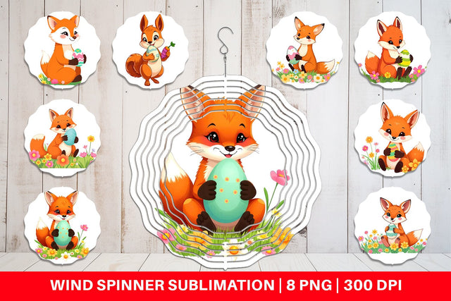 Wind Spinner Easter Fox Sublimation artnoy 