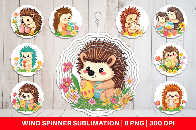 Wind Spinner Easter Hedgehog Sublimation artnoy 