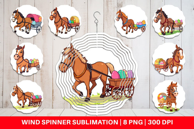 Wind Spinner Easter Horse Sublimation artnoy 