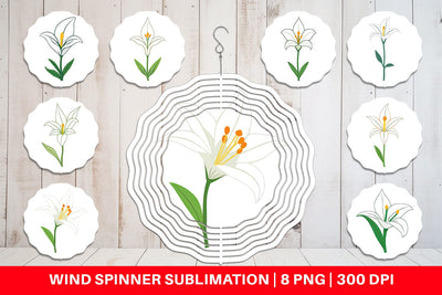 Wind Spinner Easter Lily Sublimation artnoy 