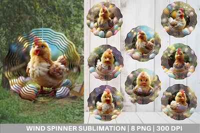 Wind Spinner Easter Mother Chicken Sublimation artnoy 