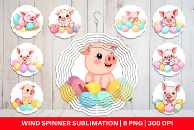 Wind Spinner Easter Pig Sublimation artnoy 