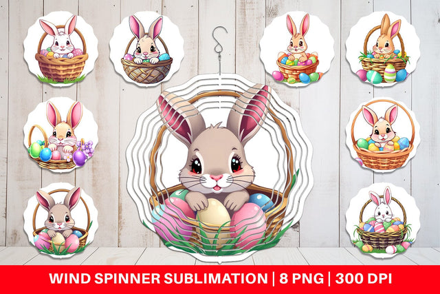 Wind Spinner Easter Rabbit Sublimation artnoy 
