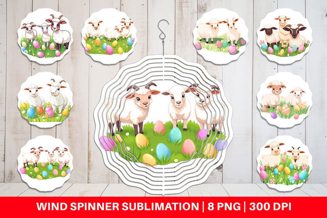 Wind Spinner Easter Sheep Sublimation artnoy 