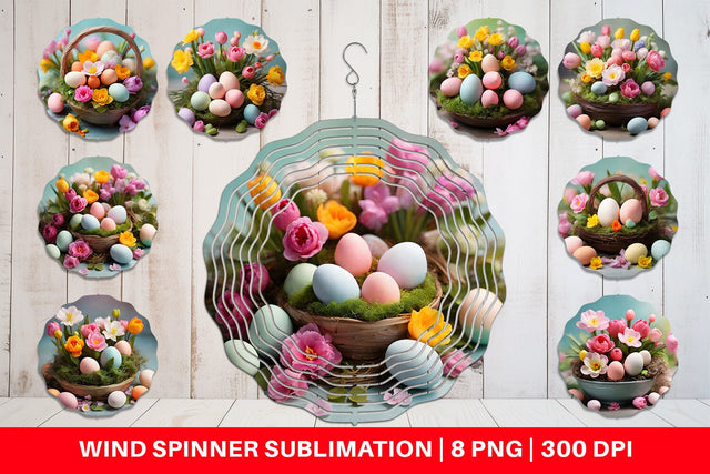 Wind Spinner Easter Spring Flowers Sublimation artnoy 