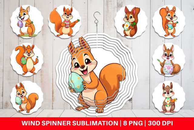 Wind Spinner Easter Squirrel Sublimation artnoy 