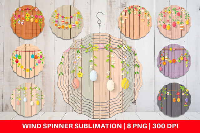 Wind Spinner Easter Wood Sublimation artnoy 