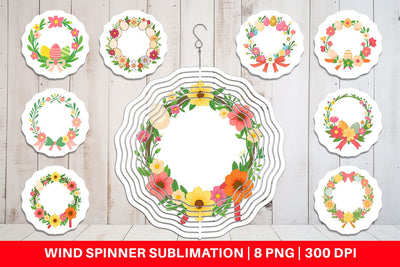 Wind Spinner Easter Wreath Sublimation artnoy 