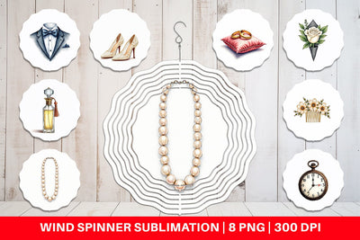 Wind Spinner Elegant Bridal Accessories and Keepsakes Sublimation artnoy 