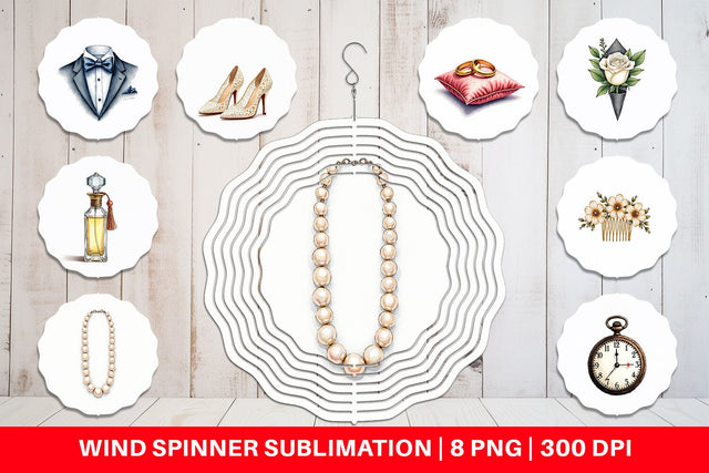 Wind Spinner Elegant Bridal Accessories and Keepsakes Sublimation artnoy 