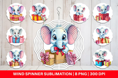 Wind Spinner Elephant Gift Sublimation artnoy 