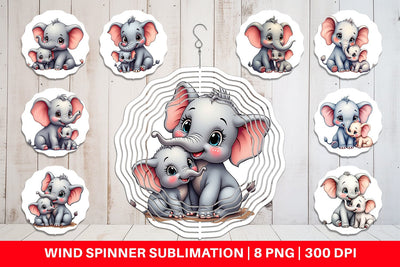 Wind Spinner Elephant Mother's Day Sublimation artnoy 