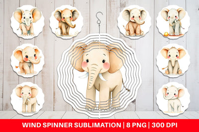 Wind Spinner Elephant Wildlife Sublimation artnoy 