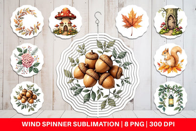 Wind Spinner Enchanted Autumn Forest Sublimation artnoy 