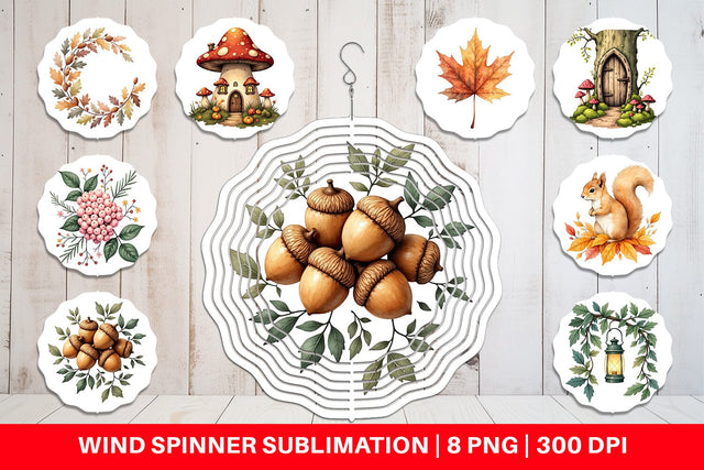 Wind Spinner Enchanted Autumn Forest Sublimation artnoy 