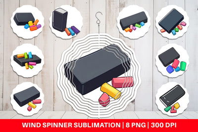 Wind Spinner Eraser and Chalk Sublimation artnoy 