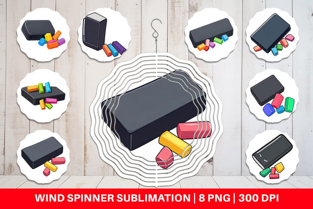 Wind Spinner Eraser and Chalk Sublimation artnoy 