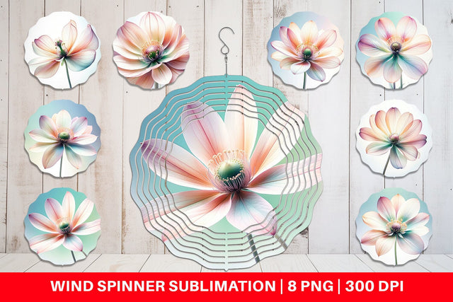 Wind Spinner Ethereal Pastel Flower Sublimation artnoy 