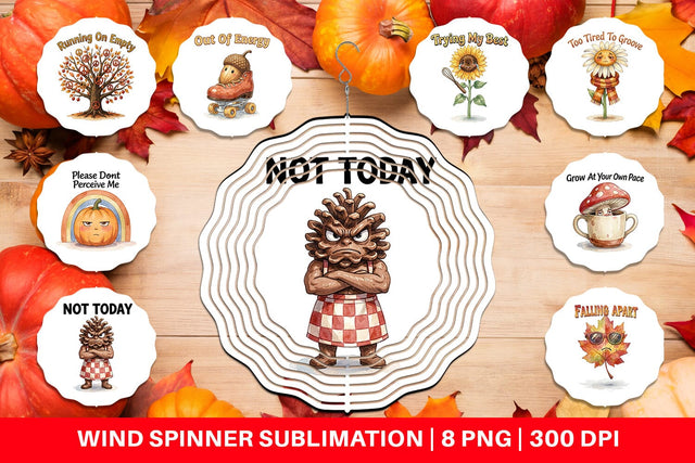 Wind Spinner Exhausted Autumn Groovy Sublimation artnoy 