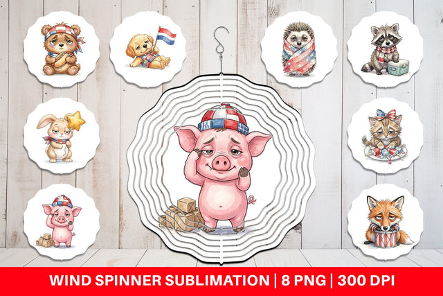 Wind Spinner Exhausted BBQ Animal Burnout Vibes Sublimation artnoy 