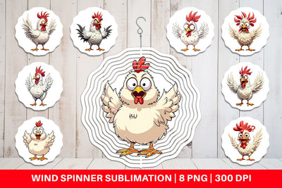 Wind Spinner Expressive Chicken Sublimation artnoy 