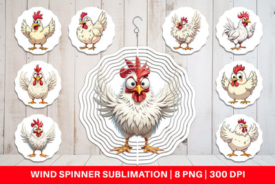 Wind Spinner Expressive Chicken Sublimation artnoy 