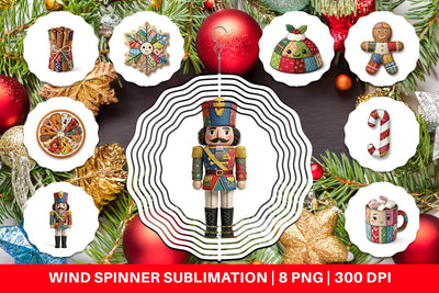 Wind Spinner Fabric Christmas Treat Patchwork Sublimation artnoy 