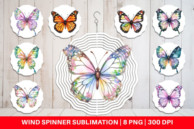 Wind Spinner Fairy Butterfly Sublimation artnoy 