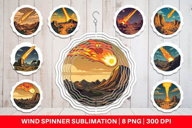 Wind Spinner Falling Meteor Sublimation artnoy 