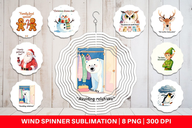 Wind Spinner Family Drama Christmas Sublimation artnoy 