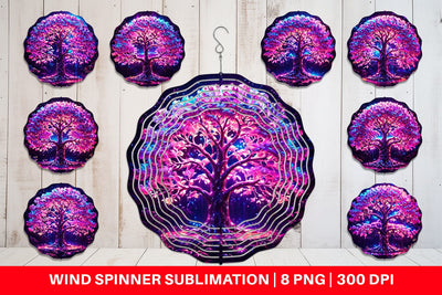 Wind Spinner Fantastic Pink Tree Life Sublimation artnoy 