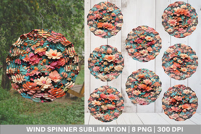 Wind Spinner Fantasy Flower Background Sublimation artnoy 