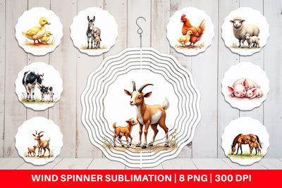 Wind Spinner Farmyard Babies Sublimation artnoy 