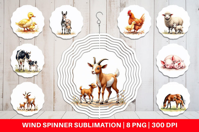 Wind Spinner Farmyard Babies Sublimation artnoy 
