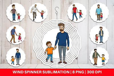 Wind Spinner Father and Child Sublimation artnoy 