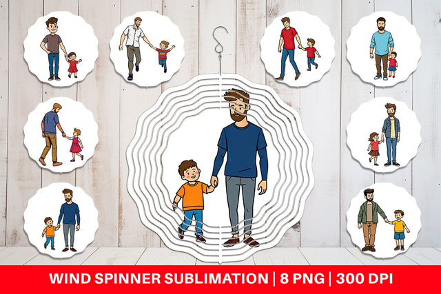 Wind Spinner Father and Child Sublimation artnoy 