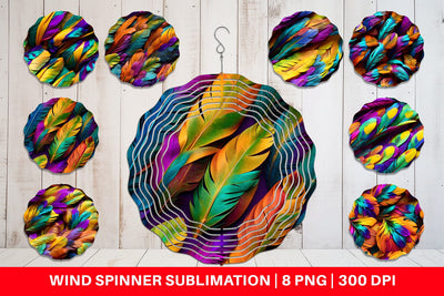 Wind Spinner Feathers Mardi Gras Sublimation artnoy 